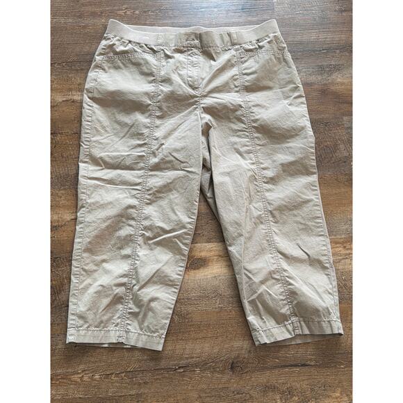 Chico's khaki cotton blend capri pants chico's 2, US 12 - Picture 1 of 7